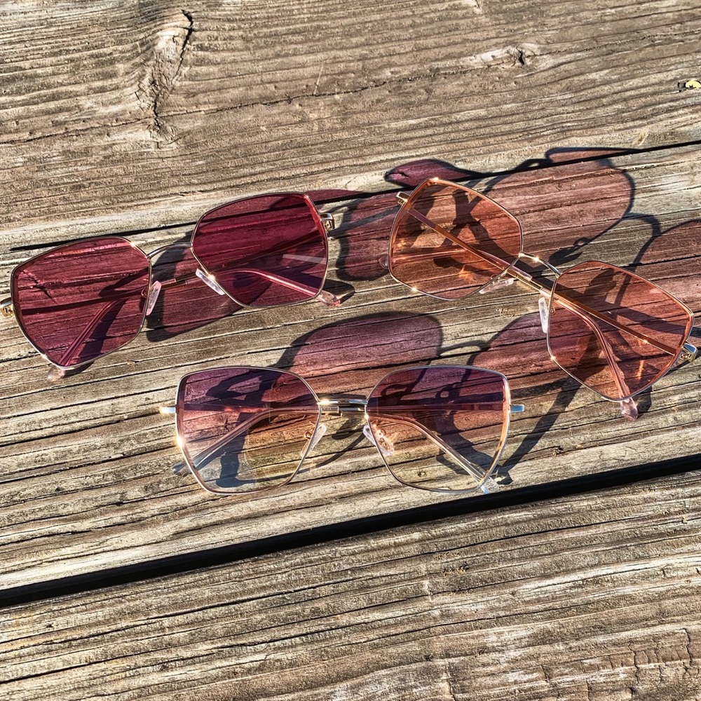 🔥CAT EYE SUNGLASSES🔥CHIC RETRO CAT EYE ROSE GOLD SUNGLASSES NEW